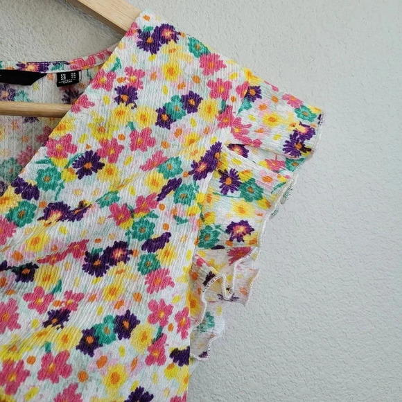 Vero Moda Women's Cropped Blouse Top XS Multicolor Polyester Floral Sleeveless - Picture 3 of 9